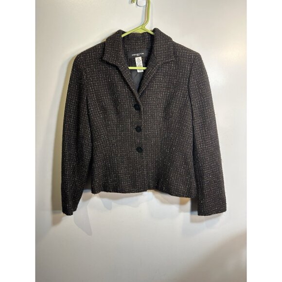 jones new york womens button blazer jacket size 8 petite - Picture 1 of 3